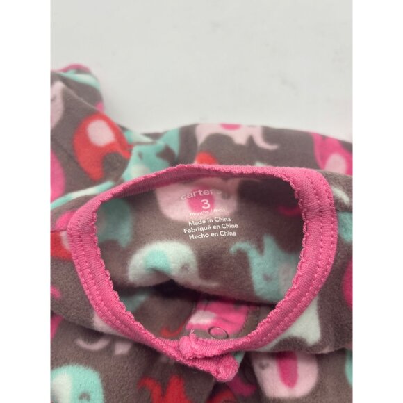 Carters Baby Elephant Fleece Footed Sleep & Play Pajamas 3 Months - Picture 5 of 8